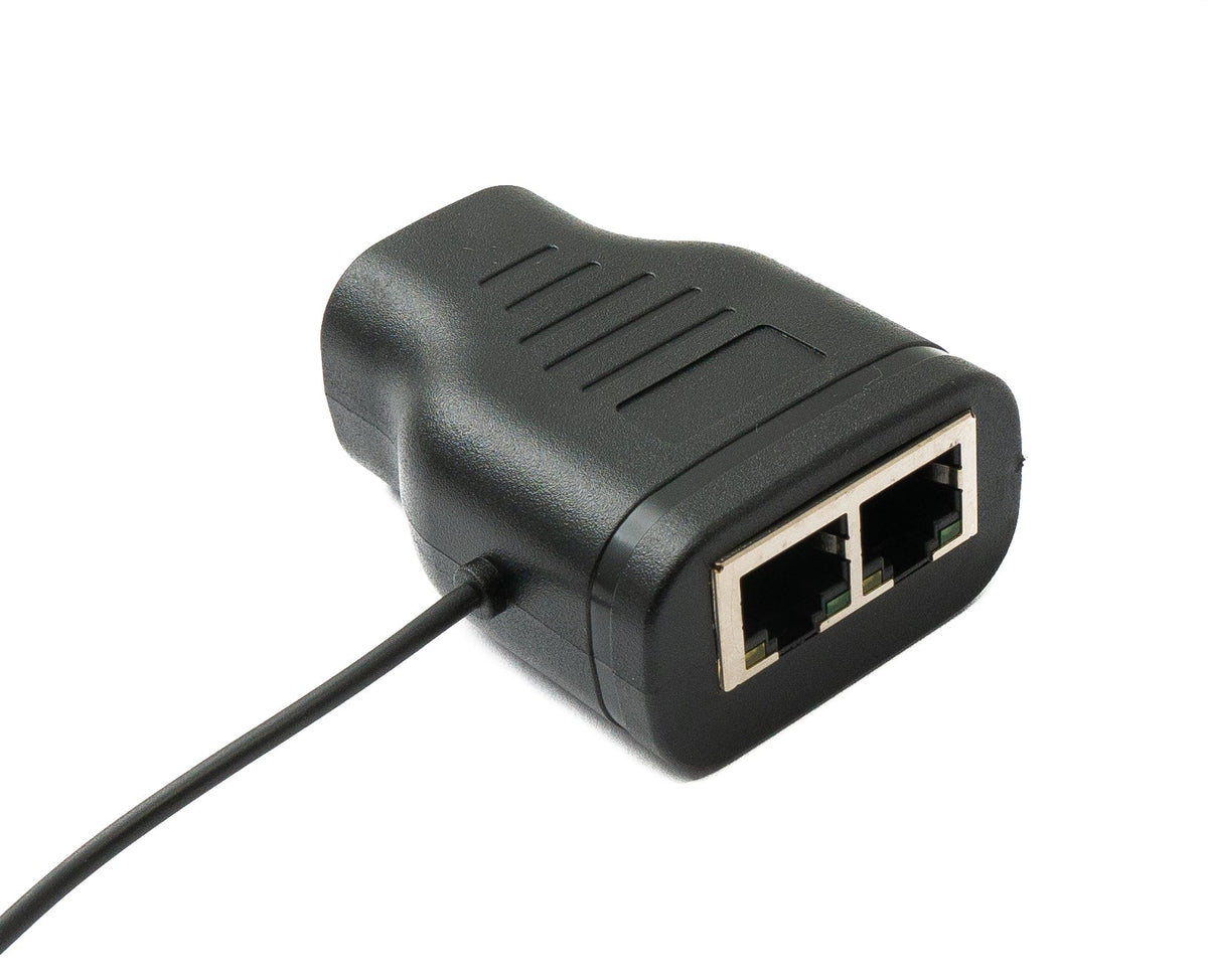 SYSTEM-S LAN Y Adapter 2x RJ45 female to female Ethernet Splitter USB 3.0 cable Black