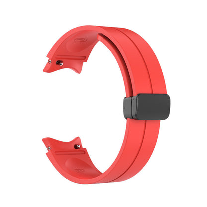 Armband 20 mm aus Silikon für Samsung Galaxy Watch 5 4 Smartwatch in Rot | System-S