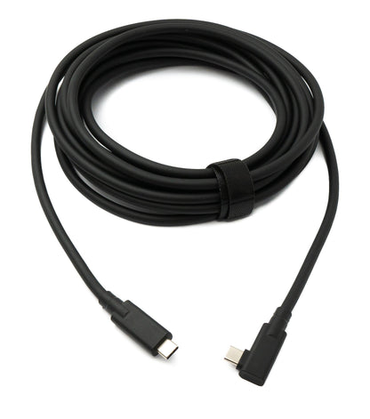 USB 3.2 Gen 2 Kabel 5 m Typ C Stecker zu Stecker Winkel in Schwarz | System-S