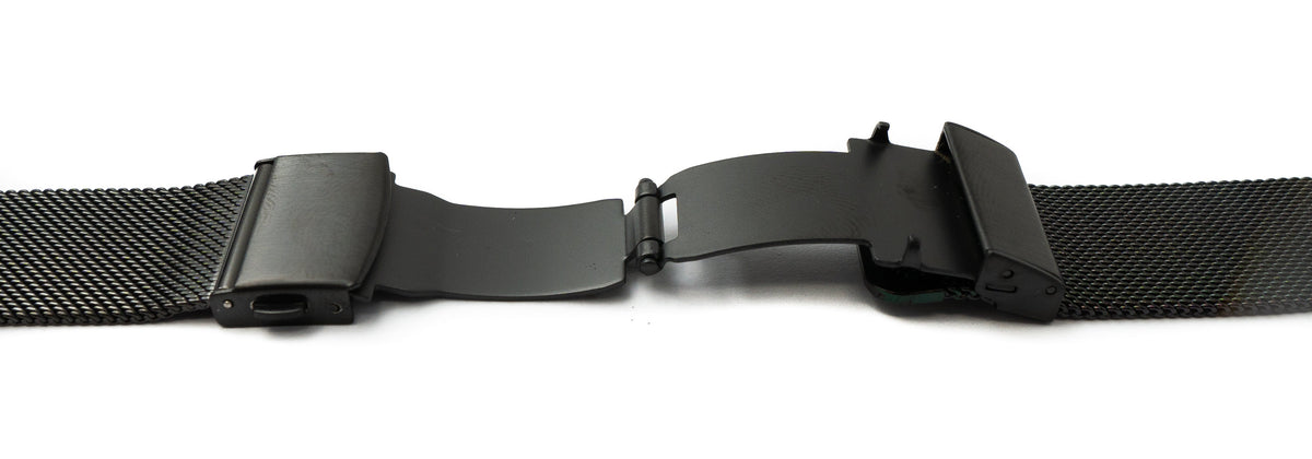SYSTEM-S Milanese Metal Bracelet for Fitbit Versa 2 1 Lite Smartwatch in Black
