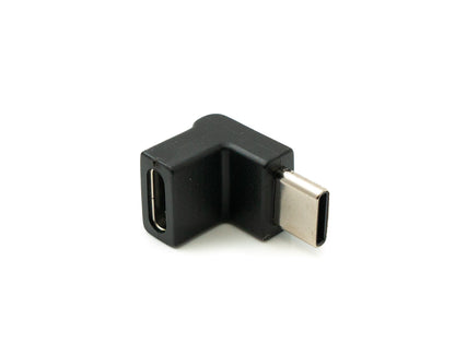 SYSTEM-S USB 3.1 Adapter Type C Male to Female Angled Cable in Black