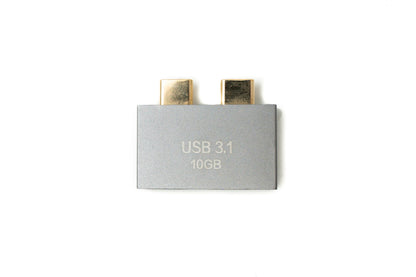 SYSTEM-S USB 3.1 Gen 2 double adapter 2x Type C male to female &amp; 3.0 Type A female OTG