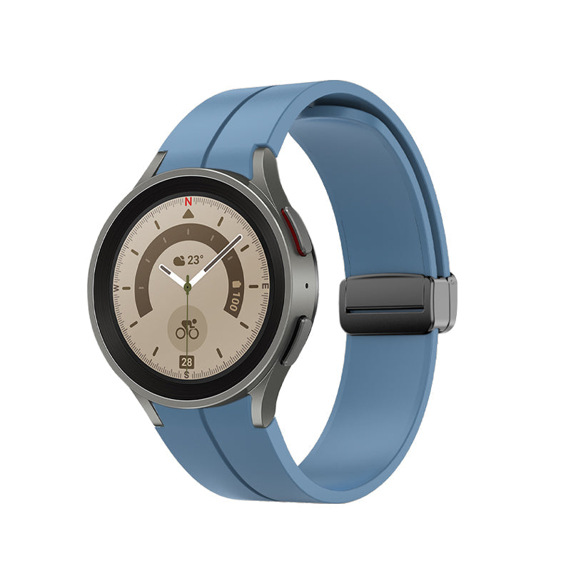 Armband 20 mm aus Silikon für Samsung Galaxy Watch 5 4 Smartwatch in Blau | System-S