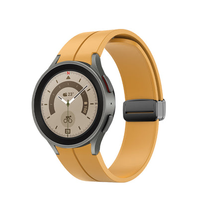 Armband 20 mm aus Silikon für Samsung Galaxy Watch 5 4 Smartwatch in Gelb | System-S