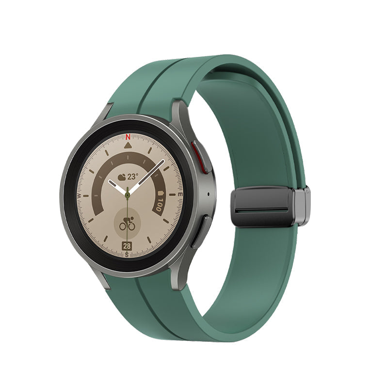 Armband 20 mm aus Silikon für Samsung Galaxy Watch 5 4 Smartwatch in Grün | System-S