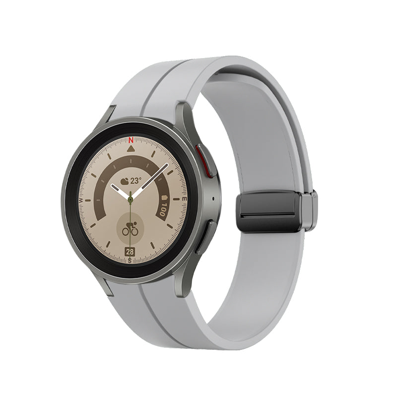 Armband 20 mm aus Silikon für Samsung Galaxy Watch 5 4 Smartwatch in Grau | System-S