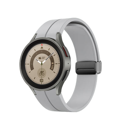 Armband 20 mm aus Silikon für Samsung Galaxy Watch 5 4 Smartwatch in Grau | System-S