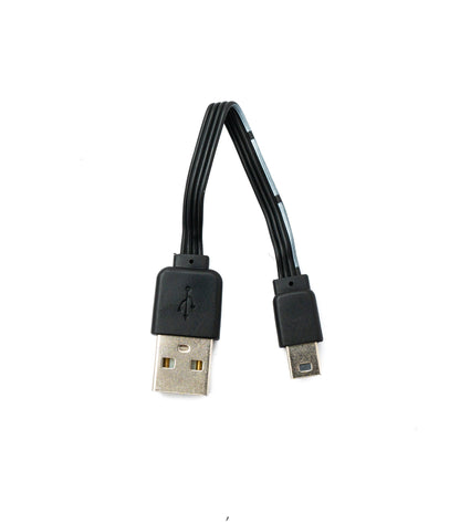 USB 2.0 Kabel 13 cm Mini B Stecker zu Typ A Stecker kurz flach Schwarz | System-S