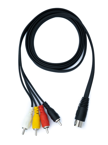 SYSTEM-S Cinch 4 RCA Kabel 150 cm Stecker zu DIN 5 polig Stecker Stereo Schwarz - DREIKS