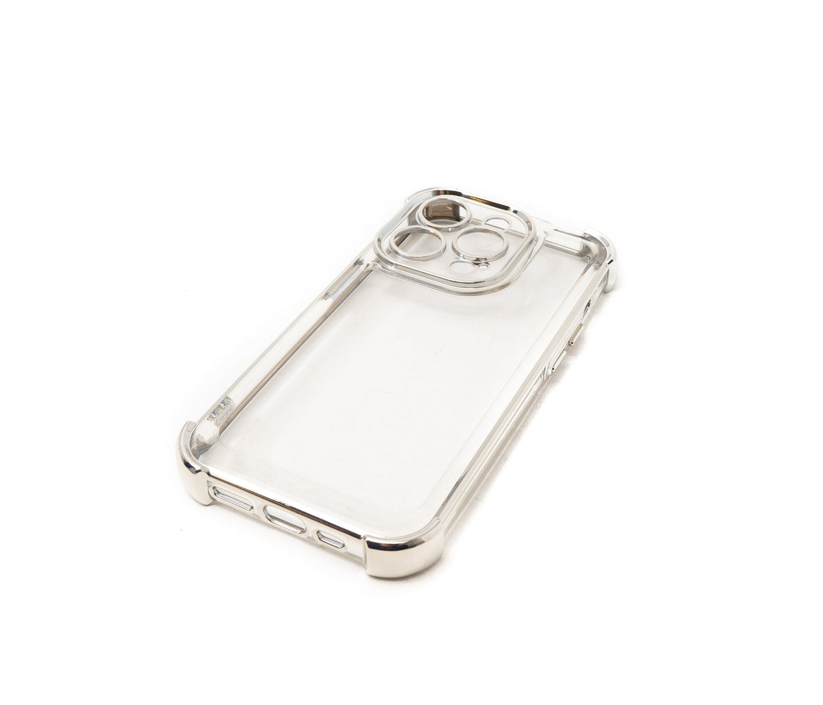 SYSTEM-S protective case shockproof made of TPU in glossy gray transparent case for iPhone 14 Pro