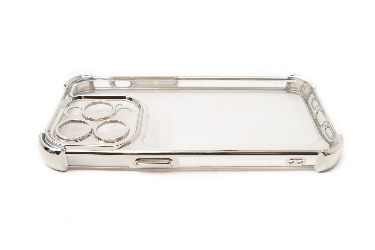 SYSTEM-S protective case shockproof made of TPU in glossy gray transparent case for iPhone 14 Pro