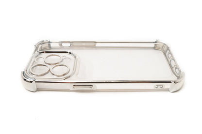 SYSTEM-S protective case shockproof made of TPU in glossy gray transparent case for iPhone 14 Pro