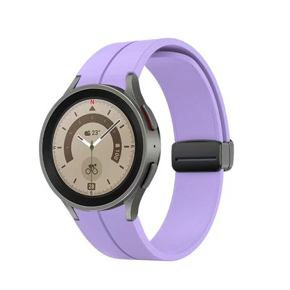 Armband 20 mm aus Silikon für Samsung Galaxy Watch 5 4 Smartwatch in Lila | System-S