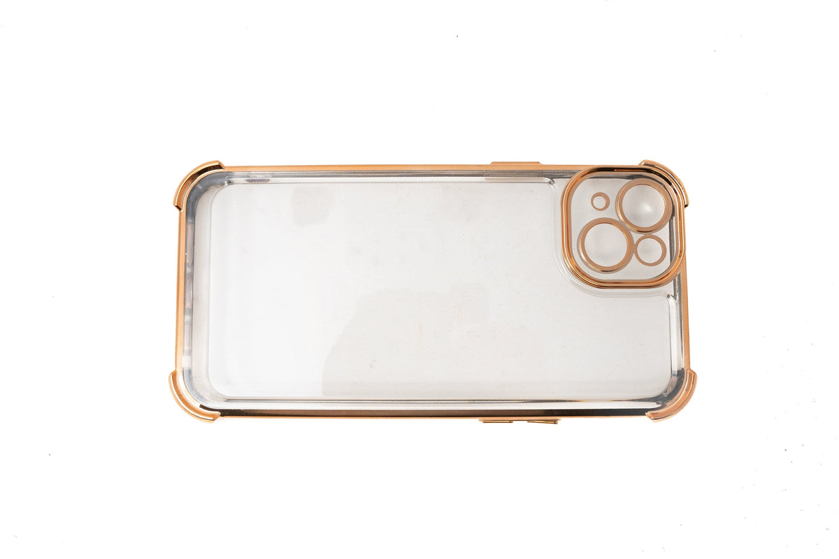 Schutzhülle stoßfest aus TPU in Glanz Gelb Transparent Hülle für iPhone 14 Plus | System-S