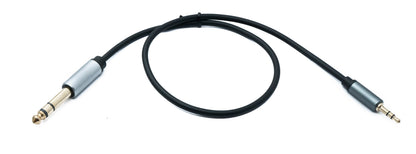 SYSTEM-S Audio jack cable 50 cm 6.35 mm 2-pin plug to 3.5 mm 3-pin plug AUX