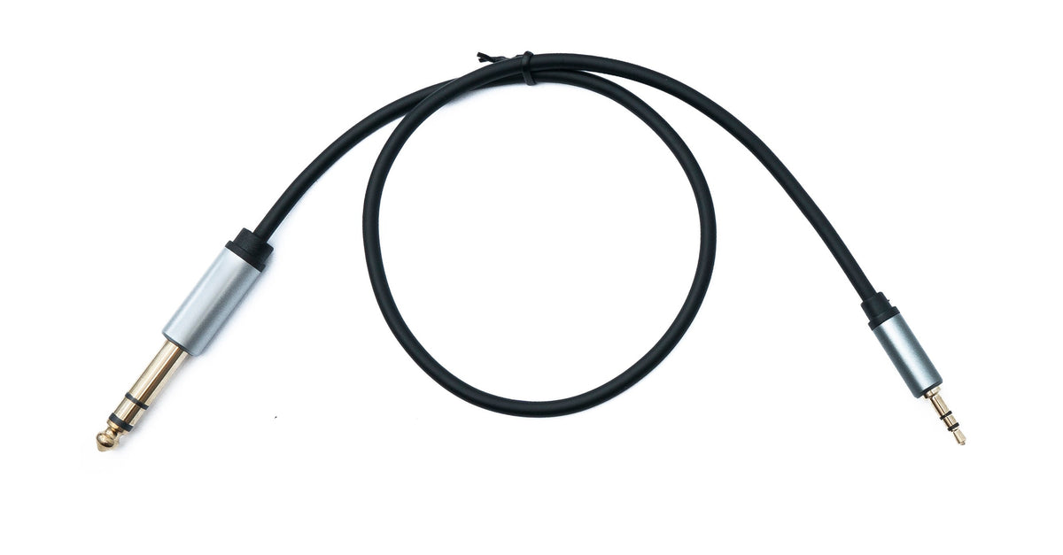 SYSTEM-S Audio jack cable 50 cm 6.35 mm 2-pin plug to 3.5 mm 3-pin plug AUX