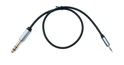 SYSTEM-S Audio jack cable 50 cm 6.35 mm 2-pin plug to 3.5 mm 3-pin plug AUX