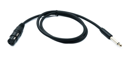 SYSTEM-S Audio XLR cable 100 cm 3-pin socket to jack AUX 6.35 mm 2-pin TS plug