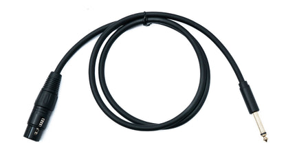 SYSTEM-S Audio XLR cable 100 cm 3-pin socket to jack AUX 6.35 mm 2-pin TS plug
