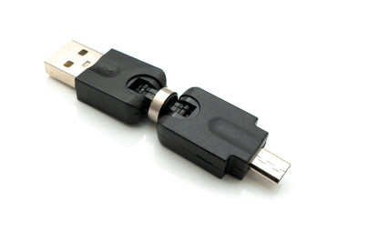 SYSTEM-S USB 2.0 adapter Micro B male to Type A female 360° angle cable in black
