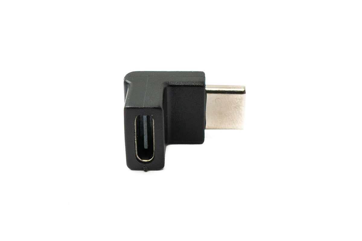 USB 3.1 Adapter Typ C Stecker zu Buchse Winkel Kabel in Schwarz | System-S