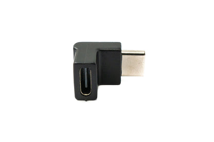 USB 3.1 Adapter Typ C Stecker zu Buchse Winkel Kabel in Schwarz | System-S