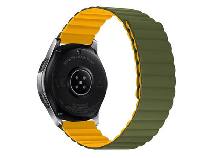 Armband 20 mm aus Silikon magnetisch für Smartwatch in Grün Gelb | System-S