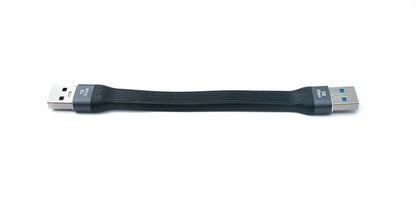SYSTEM-S USB 3.1 Gen 2 cable 10 cm Type A male to male flat cable 10 Gbit/s 100W