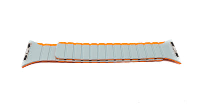 SYSTEM-S bracelet 38 40 41 mm made of silicone flexible magnetic for Apple Watch Smartwatch Orange Grey
