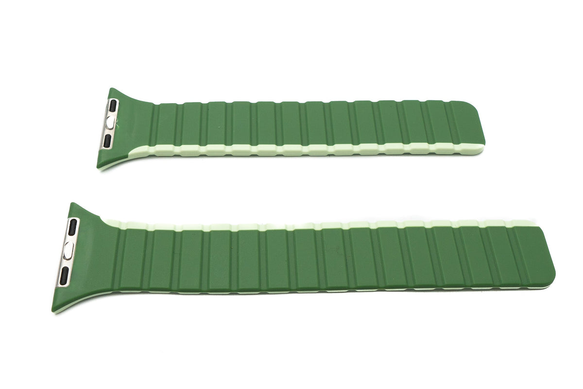SYSTEM-S bracelet 38 40 41 mm made of silicone flexible magnetic for Apple Watch Smartwatch Green Lime