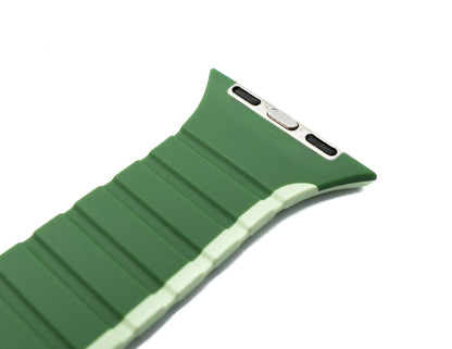 SYSTEM-S bracelet 38 40 41 mm made of silicone flexible magnetic for Apple Watch Smartwatch Green Lime