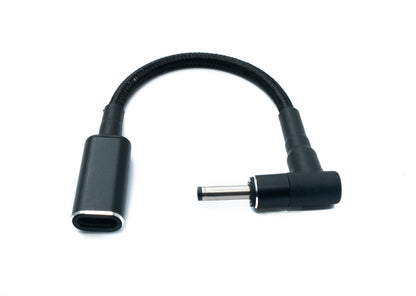 SYSTEM-S DC 20V cable 15 cm 3.5 x 1.35 plug to USB 3.1 Type C socket braided angle
