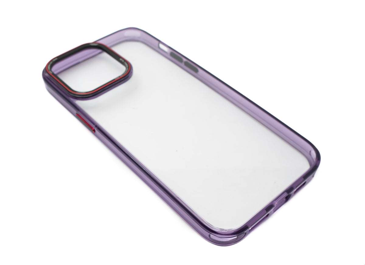 Schutzhülle stoßfest aus TPU in Lila Transparent Hülle für iPhone 14 Pro Max | System-S