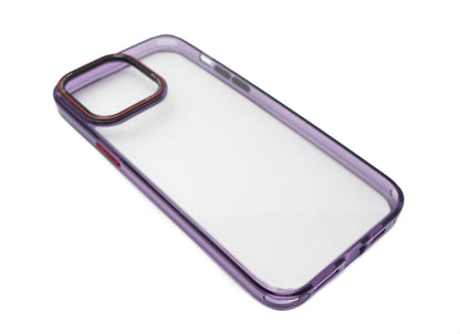 Schutzhülle stoßfest aus TPU in Lila Transparent Hülle für iPhone 14 Pro Max | System-S