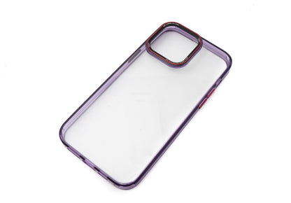 Schutzhülle stoßfest aus TPU in Lila Transparent Hülle für iPhone 14 Pro Max | System-S