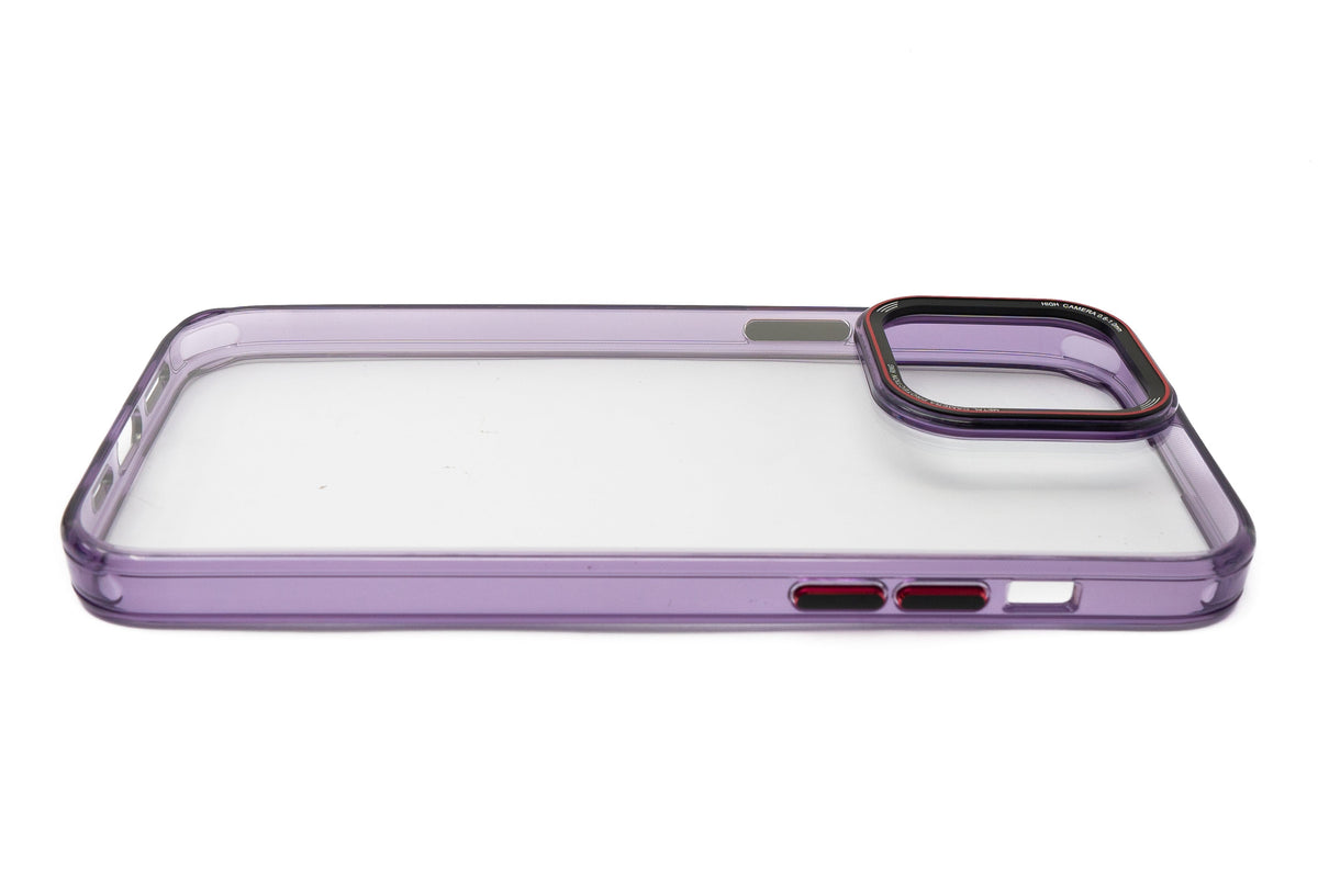 Schutzhülle stoßfest aus TPU in Lila Transparent Hülle für iPhone 14 Pro Max | System-S