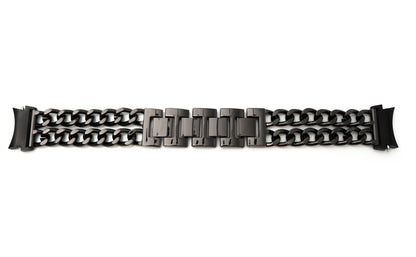 Armband 20 mm aus Metall für Samsung Galaxy Watch 4 Smartwatch in Schwarz | System-S