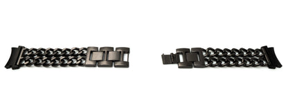 Armband 20 mm aus Metall für Samsung Galaxy Watch 4 Smartwatch in Schwarz | System-S