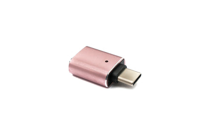 SYSTEM-S USB 3.1 adapter type C male to 3.0 A female with indicator light 5 Gbit/s 100W in pink