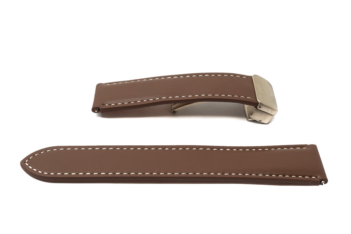 Armband 20 mm aus Leder für Samsung Galaxy Watch 5 4 Smartwatch in Braun | System-S