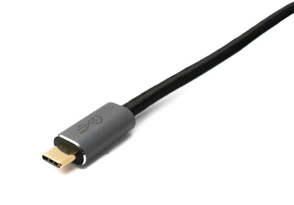 USB 3.2 Gen 2 Kabel 200 cm Typ C Stecker zu Stecker geflochten Schwarz | System-S