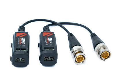 2x UTP Kabel 10 cm Screw Lock zu BNC Stecker für HD Kameras Adapter in Schwarz | System-S