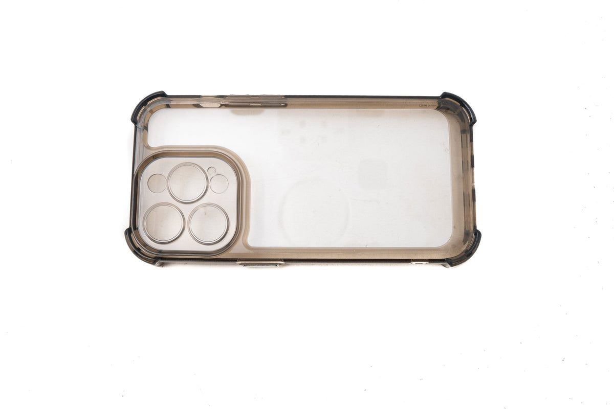 SYSTEM-S protective case shockproof made of TPU in black transparent case for iPhone 14 Pro
