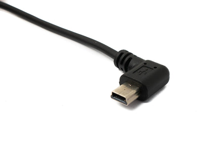 USB 2.0 Kabel 120 cm Typ A Stecker zu Mini B Stecker Spirale Winkel in Schwarz | System-S