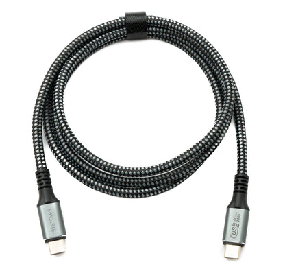 SYSTEM-S USB4 USB 120 cm cable Type C male to male braided 40 Gbit/s 240 W USB 4.0 cable