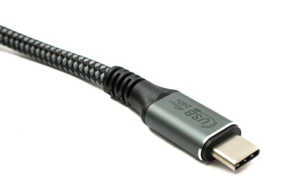 SYSTEM-S USB4 USB 120 cm cable Type C male to male braided 40 Gbit/s 240 W USB 4.0 cable
