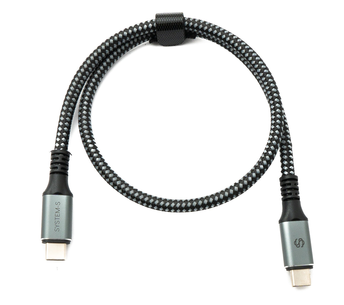 USB4 USB 50 cm Kabel Typ C Stecker zu Stecker geflochten 40 Gbit/s 240 W USB 4.0 Kabel | System-S