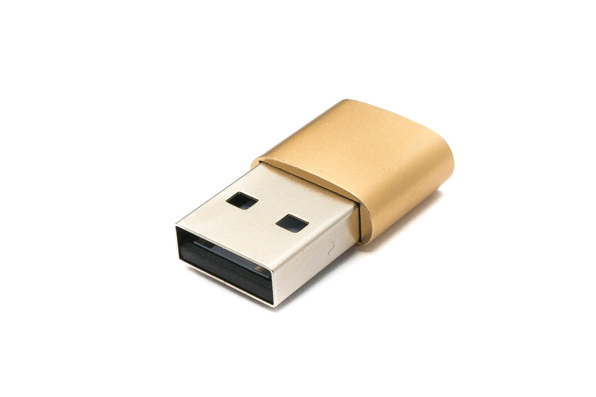 USB 3.1 Adapter Typ C Buchse zu 2.0 Typ A Stecker in Rosa Gelb | System-S