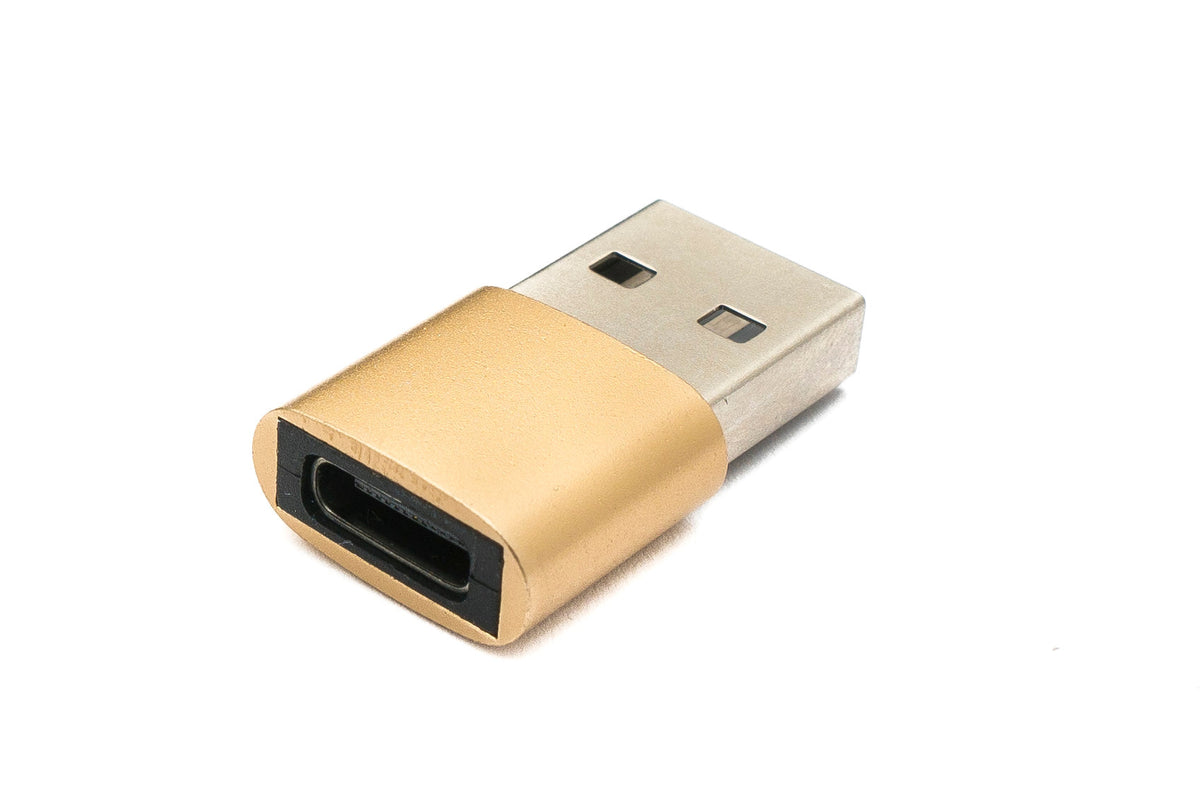 USB 3.1 Adapter Typ C Buchse zu 2.0 Typ A Stecker in Rosa Gelb | System-S