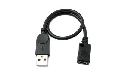 USB 2.0 Kabel 30 cm Mini B Buchse zu Typ A Stecker in Schwarz | System-S